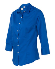 Van Heusen - Women's Three-Quarter Sleeve Baby Twill Shirt - Addict Apparel