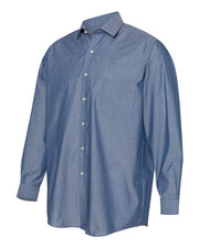 Van Heusen - Chambray Spread Flex Collar Shirt - Addict Apparel