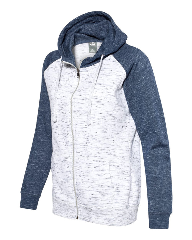 Mélange Fleece Colorblocked Full-Zip Sweatshirt* - Addict Apparel