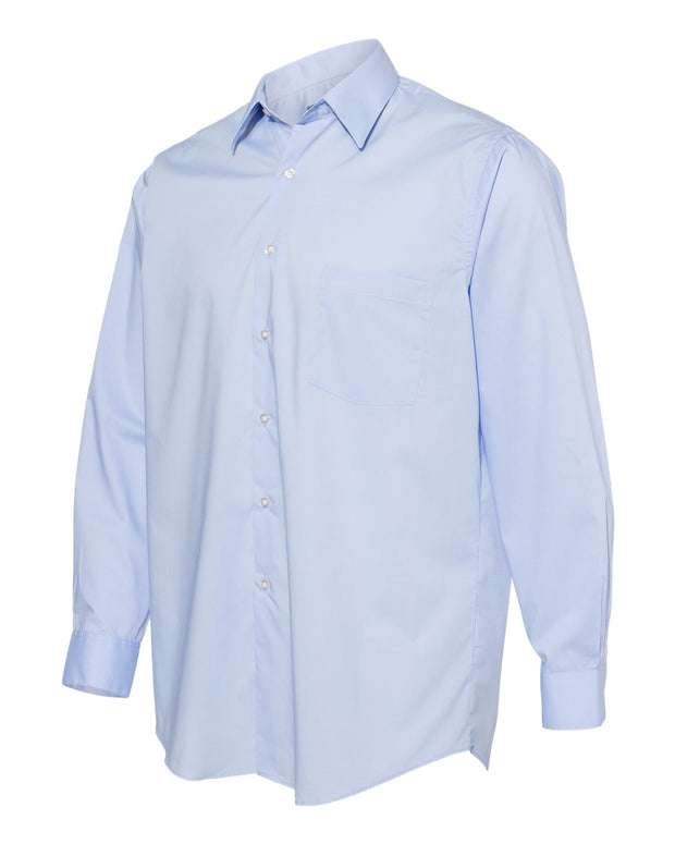 Van Heusen - Broadcloth Point Collar Solid Shirt - Addict Apparel