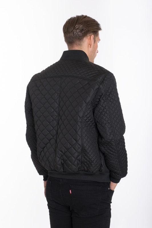 QUILTED DOUBLE POCKET BOMBER JACKET* - Addict Apparel