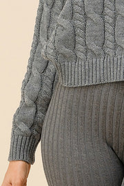 Crop Long Sleeve Casual Sweater* - Addict Apparel