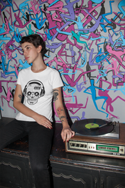 DJ Skull Mixer w/Headphone T-Shirt - Addict Apparel