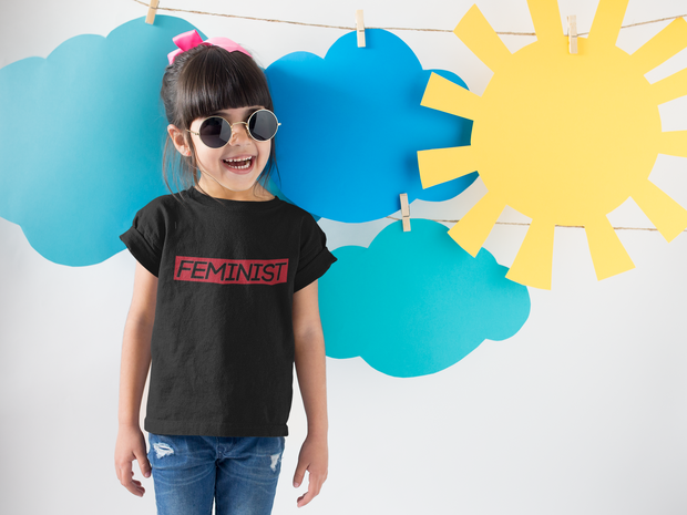 Feminists w/Red Outline Onesie / Infant Tee / Toddler Tee / Kids T-Shirt - Addict Apparel
