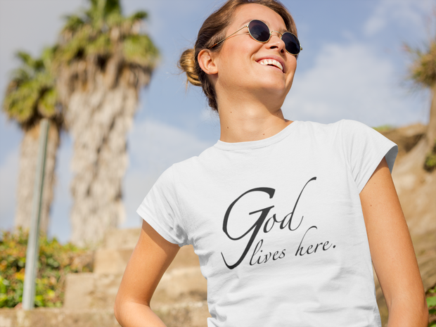 God Lives Here T-Shirt - Addict Apparel