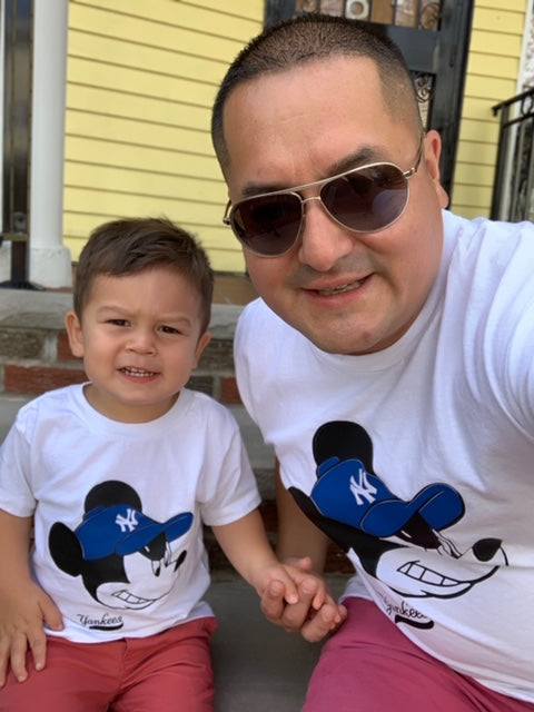 Serious Yankee Fan Mickey (2pc) T-Shirt Set - Daddy & Me / Mommy & Me - Addict Apparel