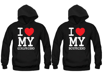I Love My Girlfriend + I Love My Boyfriend Matching Sweatshirts/Hoodies - Addict Apparel