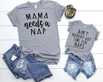 Mama Needs A Nap + Ain't Nobody Got Time For Naps T-Shirt Set - Addict Apparel