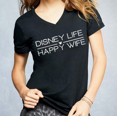 Disney Life Happy Wife T-Shirt* - Addict Apparel