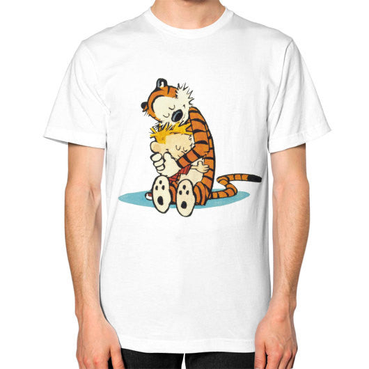 Calvin and Hobbes Hugging T-Shirt - Addict Apparel