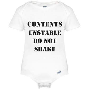 Contents Unstable Do Not Shake Onesie / Infant Tee / Toddler Tee / Kids T-Shirt - Addict Apparel